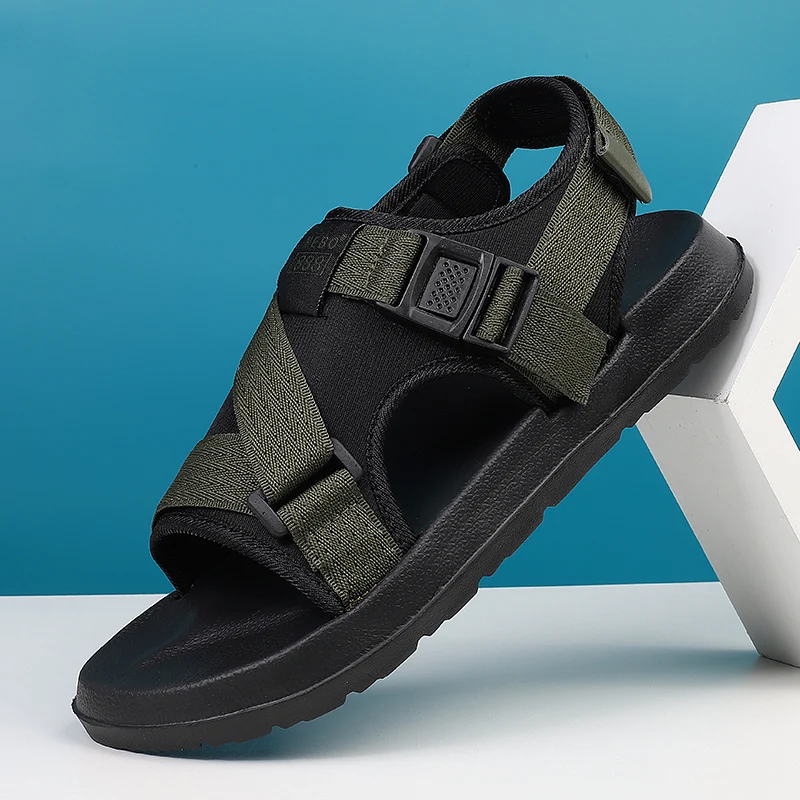 

New Men's Casual Outdoor Wear Beach Shoes EVA Satin Couple Sandals Summer Sandals Flat Heel Breathable Comfortable Lightweight