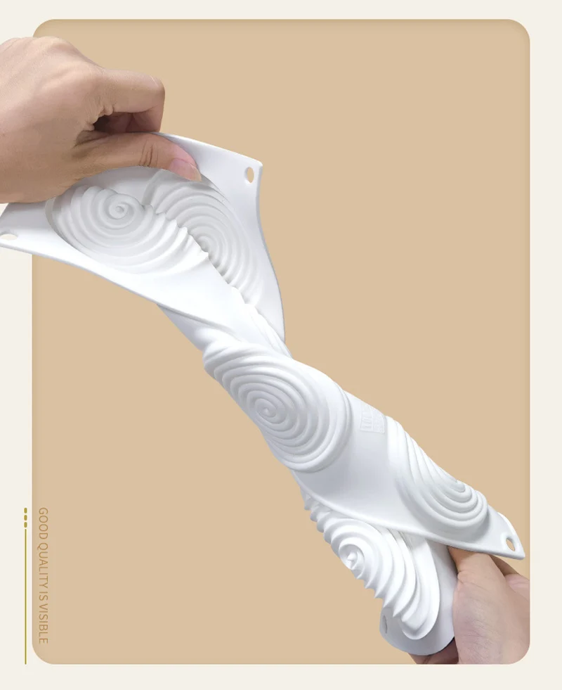 Silikon-Backform für Gebäck, 1/2/6/15 Löcher, 3D-Spiralform, Mousse-Kuchenform, runde Schokoladenform, Bäckereizubehör – Detail 12