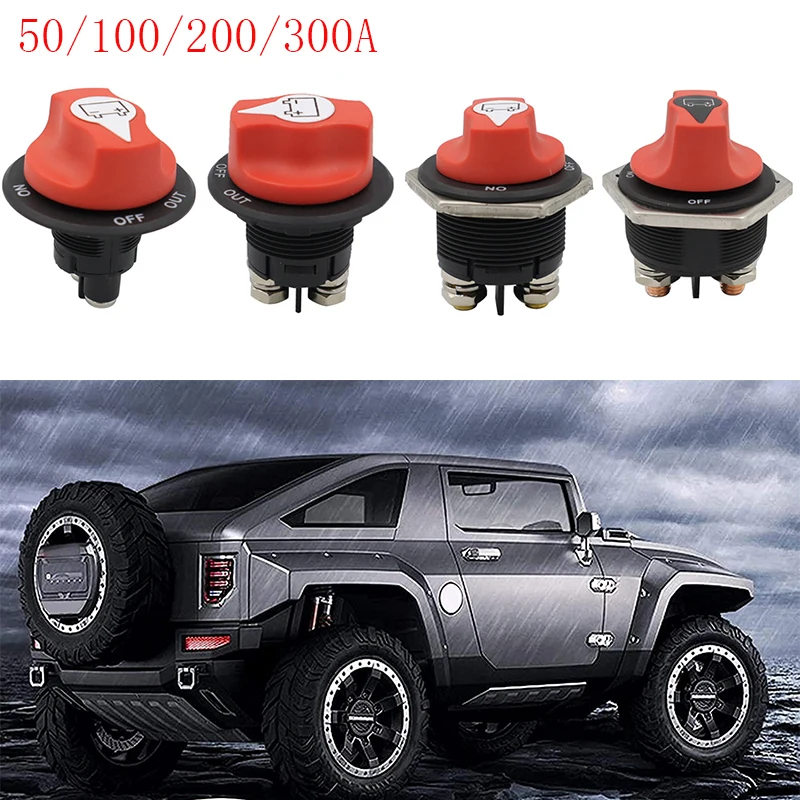 300A/200A/100A/50A Car Battery Rotary Disconnect Switch Safe Cut Off Isolator Power Disconnecter Motorcycle Truck Marine Boat RV 22mm dc current transmitter 4 20ma 0 10v 0 5v 1 5v 0 100a 200a 400a ac current transducer transmitter rs485 current transmitter