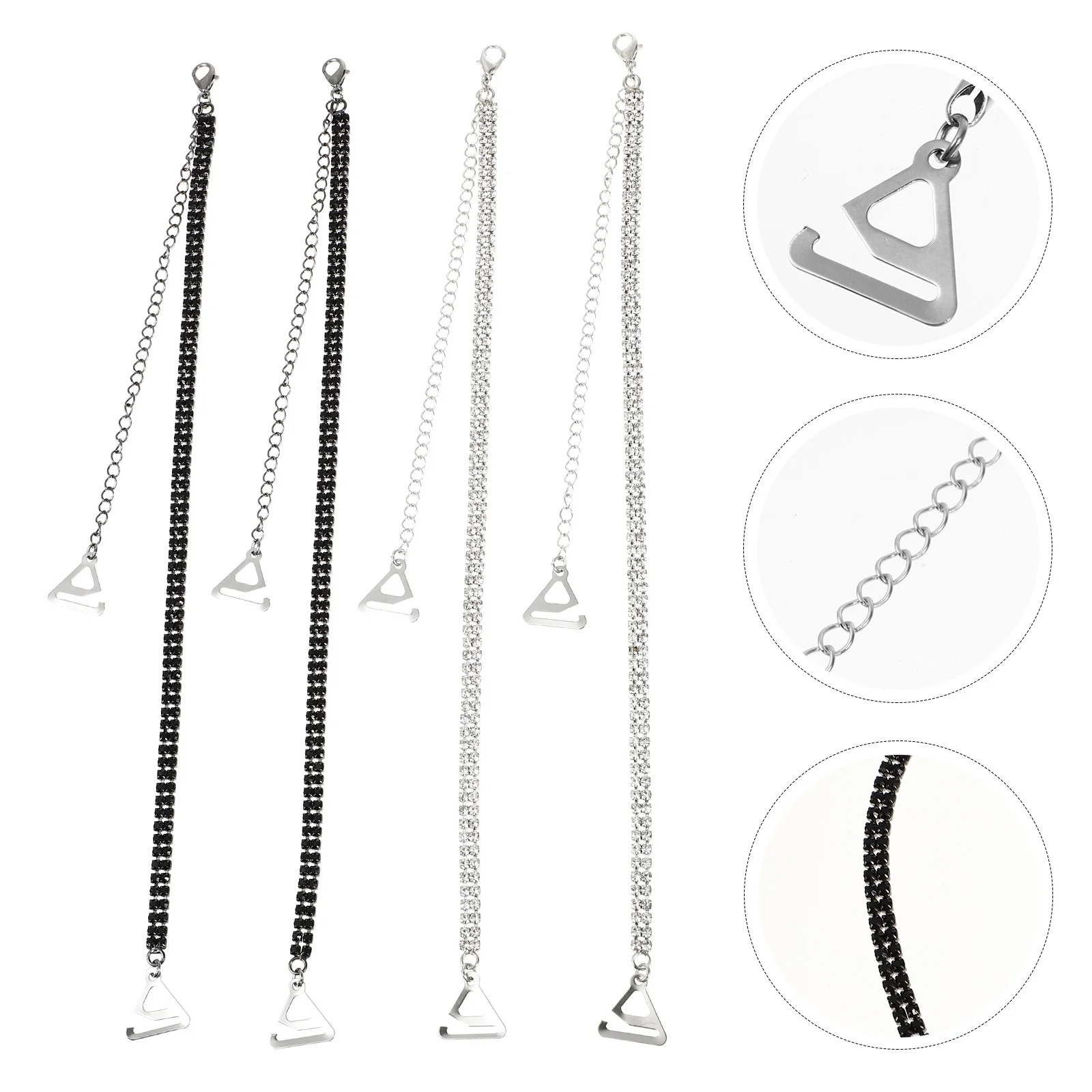 

2 Pairs Pearl Straps Adjustable Straps Women Pearl Straps for Wedding