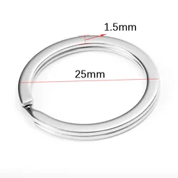 Versatile Stainless Steel Split Key Rings - Set of 20 for Jewelry and DIY Crafts (25mm)