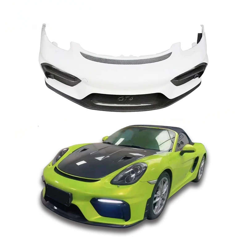 

Part Of The Carbon Fiber GT4 Style Front Bumper For Porsche 718 Cayman Boxster 981 Modified Bumper Car Parts Performance Kit