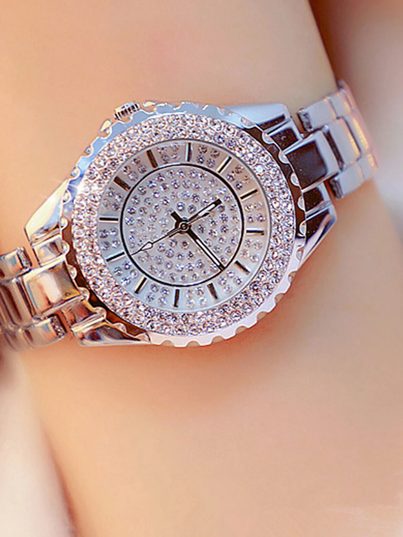 Women Watches Quartz Steel Belt Bracelet Watch Set