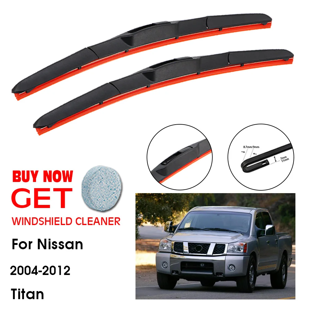 

Car Wiper For Nissan Titan 24"+22" 2004-2012 Front Window Washer Windscreen Windshield Silica Gel Wiper Blades Accessorie