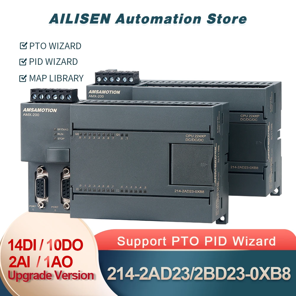 

Upgrade CPU224XP PLC Programmable Suppot PTO PID 2AI 1AO Replace Siemens 214-2BD23/2AD23 220V For S7-200 RELAY Transistor