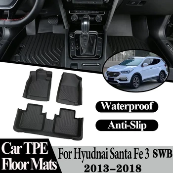 Tappetini per auto Materiale TPE Anti-sporco Antiscivolo Rilievo del piede Copertura Tappeto Pad Per Hyundai Santa Fe 3 DM SWB 2013 ~ 2020 Accessori