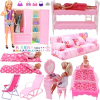 Pink Doll Furniture Accessories For Barbie Clothes Dress Toys For GIrls Birthday Gift 1