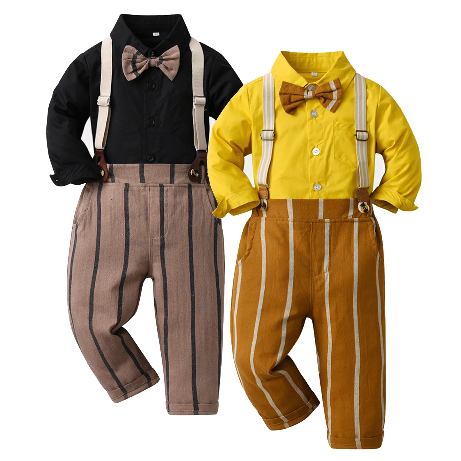 

Warm Comfortable Children Gentleman Outfits Autumn Winter Tracksuit Long Sleeve Tops + Striped Pants 2PCS Baby Boys Clothing Set