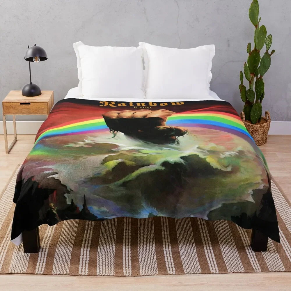 

Rainbow Rising: Classic Perfection Throw Blanket Vintage Summer blankets and throws Large Blankets