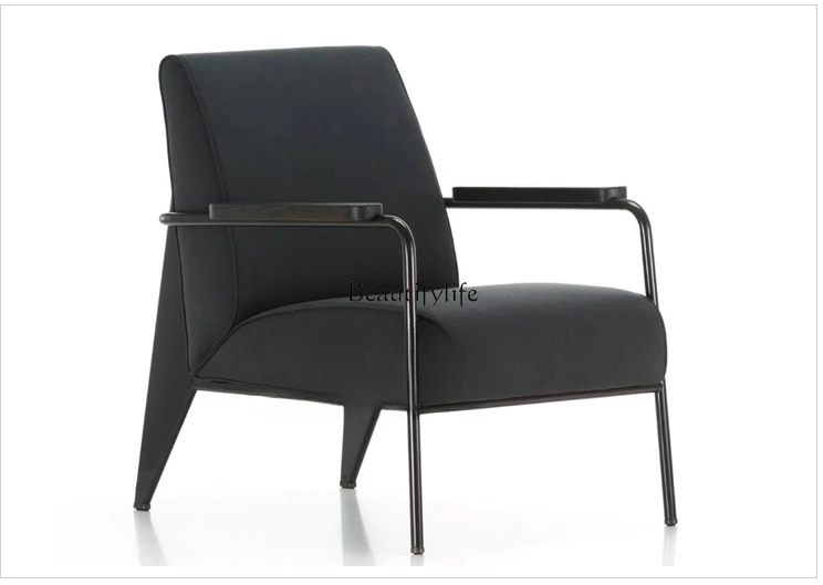

Simple Modern Metal Foot Leather Art Reception Couch