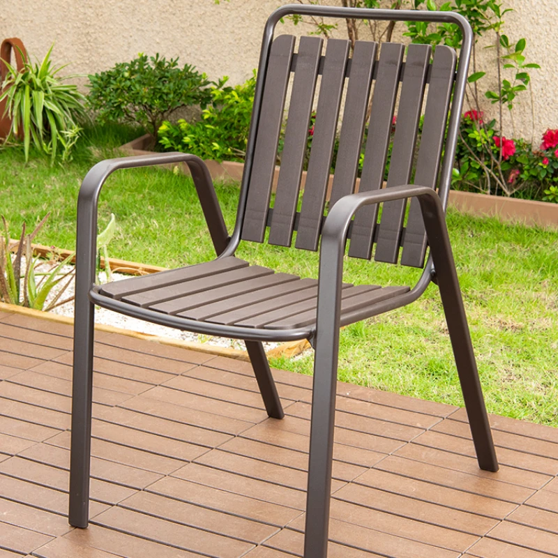 

High Back Grey Garden Chairs Pvc Plastic Italian Style Vintage Garden Chairs Hard Stackablesillas Terraza Exterior Furnitures