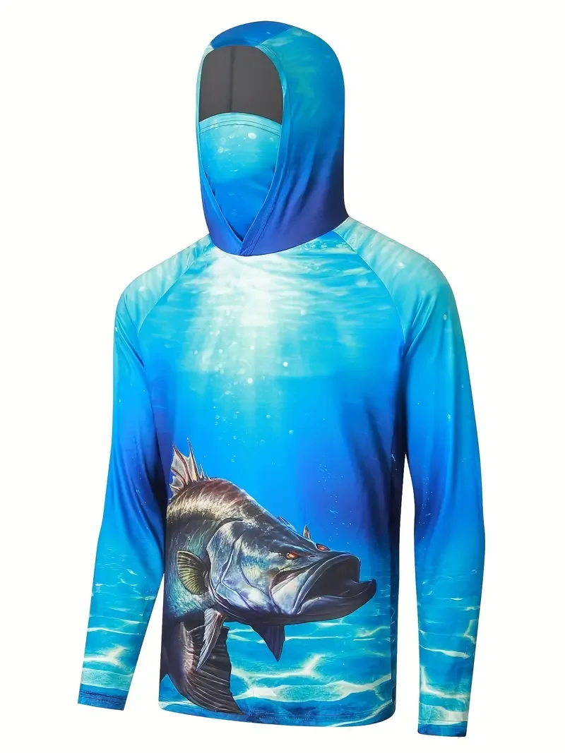 Fishing shirts men sun protection long sleeve summer anti-UV M-3XL