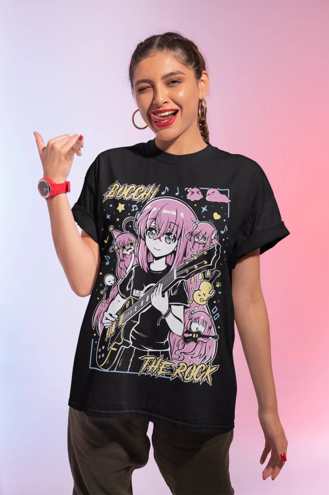 Hitori Gotou Bocchi the Rock t-shirt Yamada,Nijika Ijichi Anime Girl Soft Tee