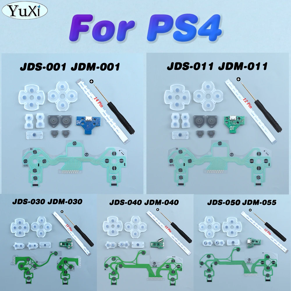 

JDS/JDM-001 011 030 040 055 Charging Socket Port Circuit Board Flex Cable Conductive Film Silicone Rubber Pad For PS4 Pro Slim