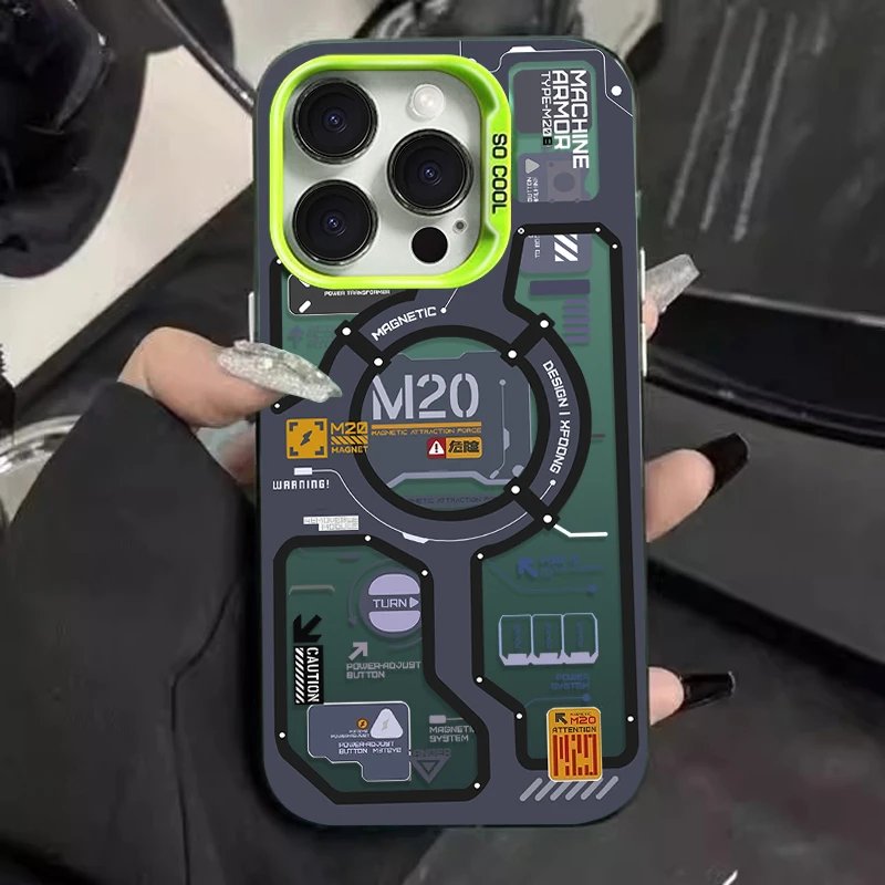 Mechanical Design Frosted Armor Case with Acrylic and Silicone Cover