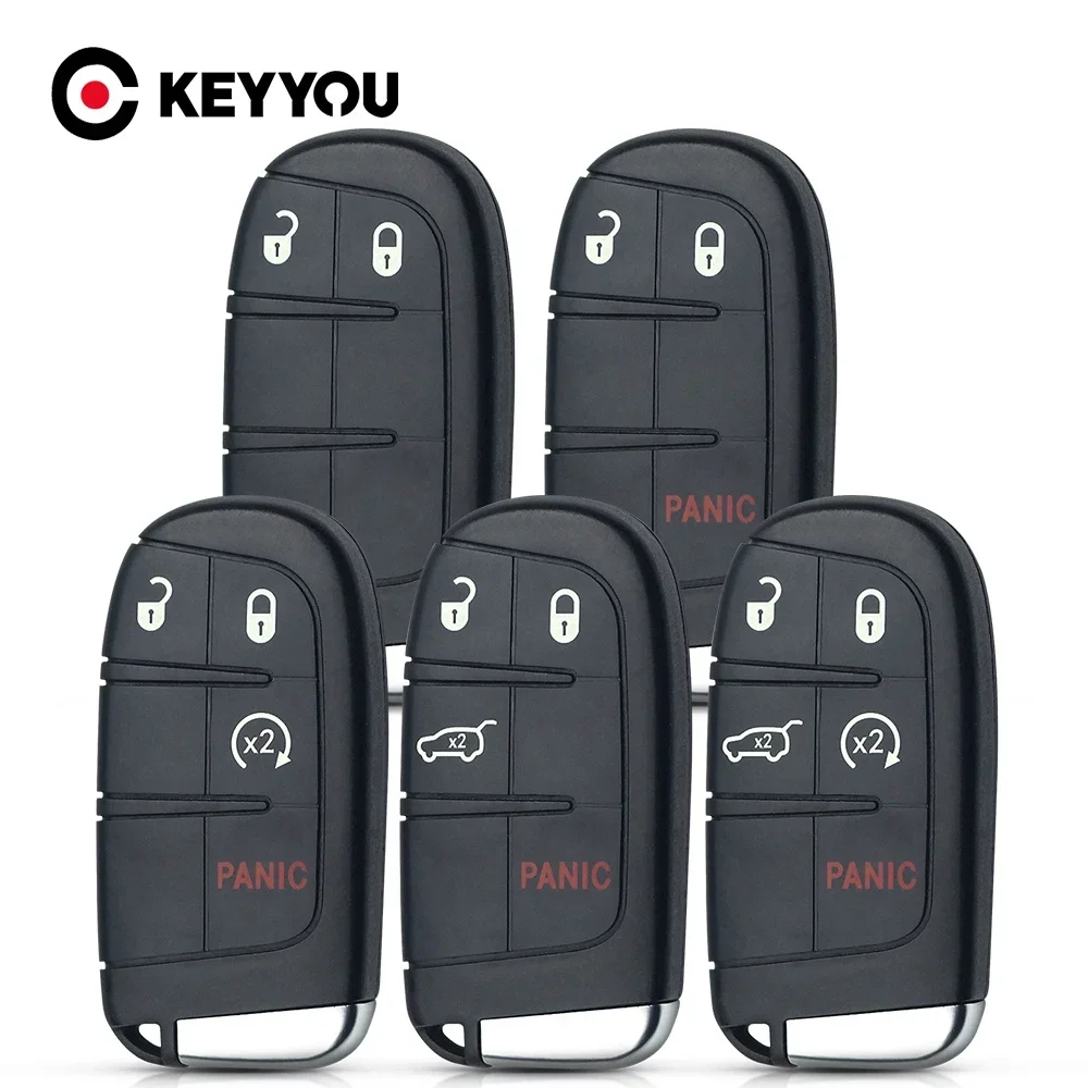 For Jeep Renegade Compass Cherokee Dodge Ram 1500 Journey Charger Chrysler 1500 2/3/4/5 Buttons Smart Remote Key Shell