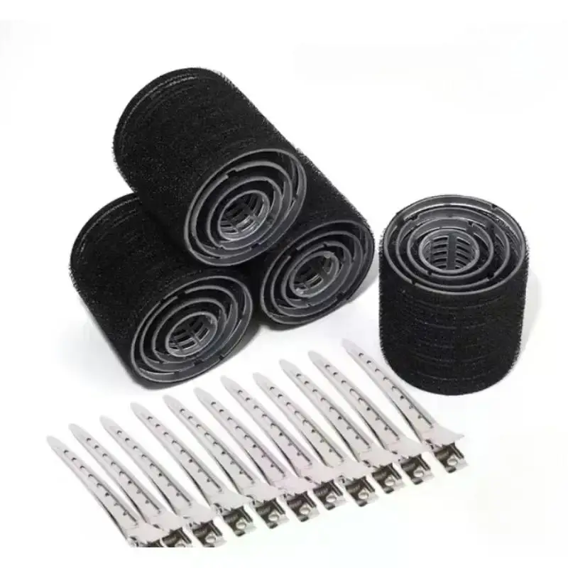 28pcs/Set New Hair Roller Sets 18pcs Plastic Self Grip Hair Curlers 3 Sizes Rollers 10pcs Metal Clips DIY Hairdressing New