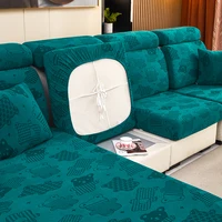 PLUSH sofa cushion cover for normal sofa L shape sofa chaselong slipcovers stretch jacquard flower home decoration 1