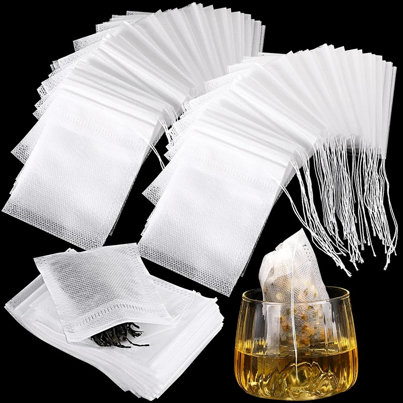 100PCS Disposable Tea Bags for Loose Leaf Tea Drawstring Empty Bags Bulk Filter Disposable disposable tea bags disposable tea filter bags