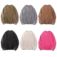 Distressed Long Sleeve Cotton T-Shirt For Men And Women Vintage American Style Crew Neck Autumn New Arrival Plus Size Loose Fit