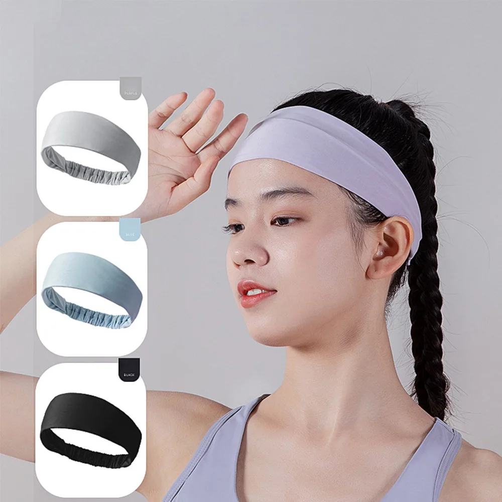 

Ice silk Yoga Hair Bands New Yoga Headwear Hair Accessories Elastic Solid Color Ribbon Sports Headbands