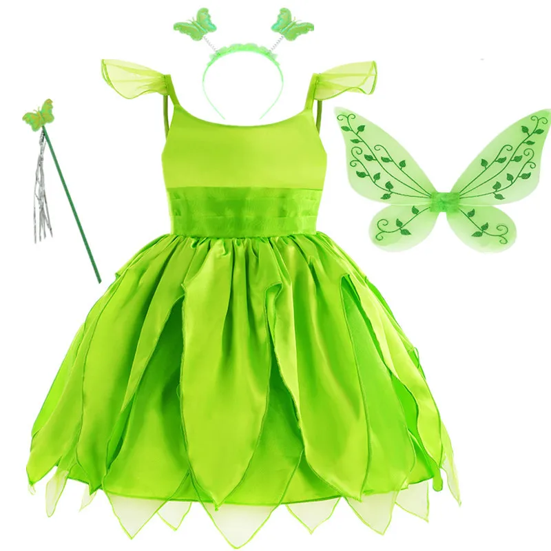Fantasy Flower Fairy Princess Dress Girl Cosplay Dress Halloween Disguise Costume For Kids Carnival Party Clothes Size 4-10 Year