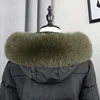 Real Fox Fur Collar Winter Women Natural Fur Hood Trims Decor Furry Fur Scarf for Coat Jeckets Black Scarves Luxury Shawls 5