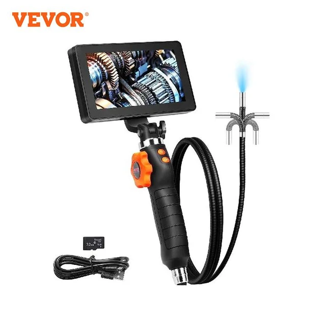VEVOR Articulating Borescope Camera with Light Two-Way Articulated Endoscope Inspection Camera1080P HD for Automotive Plumbing
