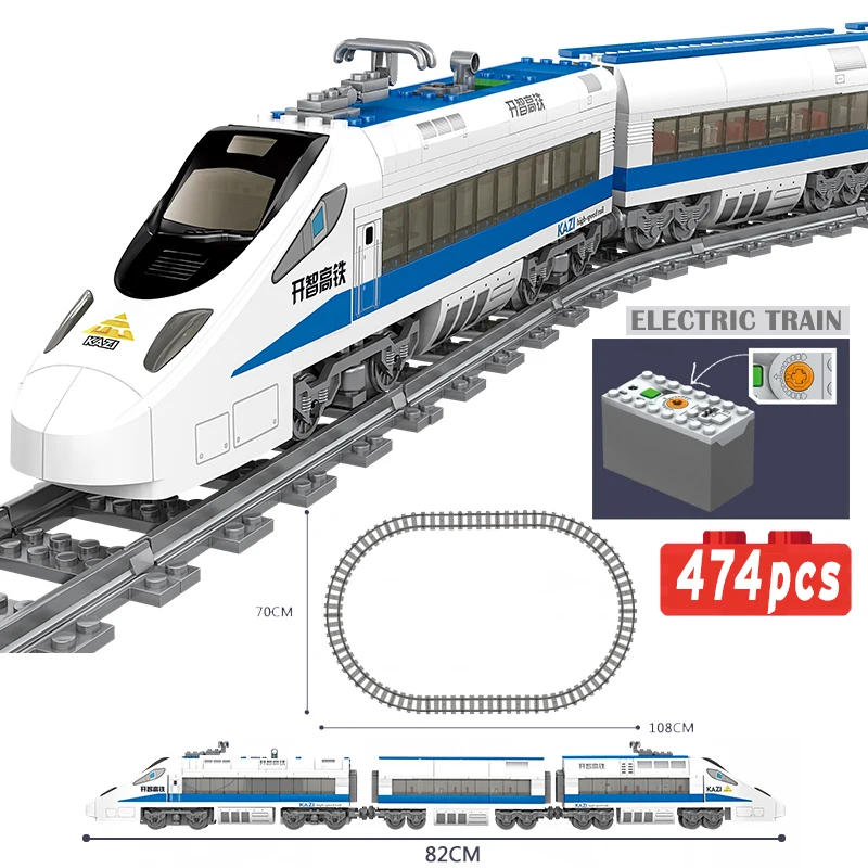 

Technical Modern City High-speed Express Train Model Set Tracks Motor Power Electric Railway Building Blocks Toys for Kid Gifts