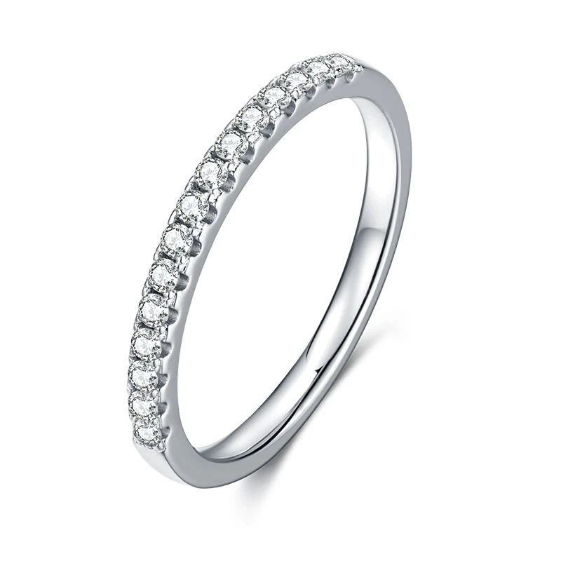 

BOEYCJR 925 Silver D Color 1.5mm Moissanite VVS1 Simple Design Wedding Ring For Women Gift