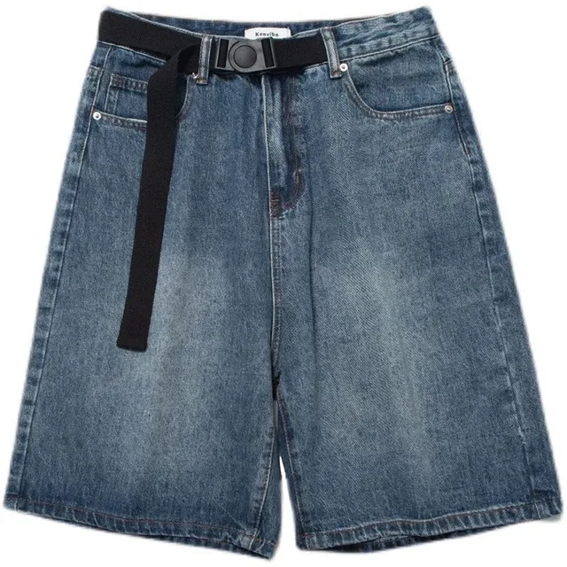Y2K Baggy avec ceinture Jean Shorts Vintage jambe large Denim Shorts américain Streetwear décontracté lavé surdimensionné Emo été Denim Shorts 6