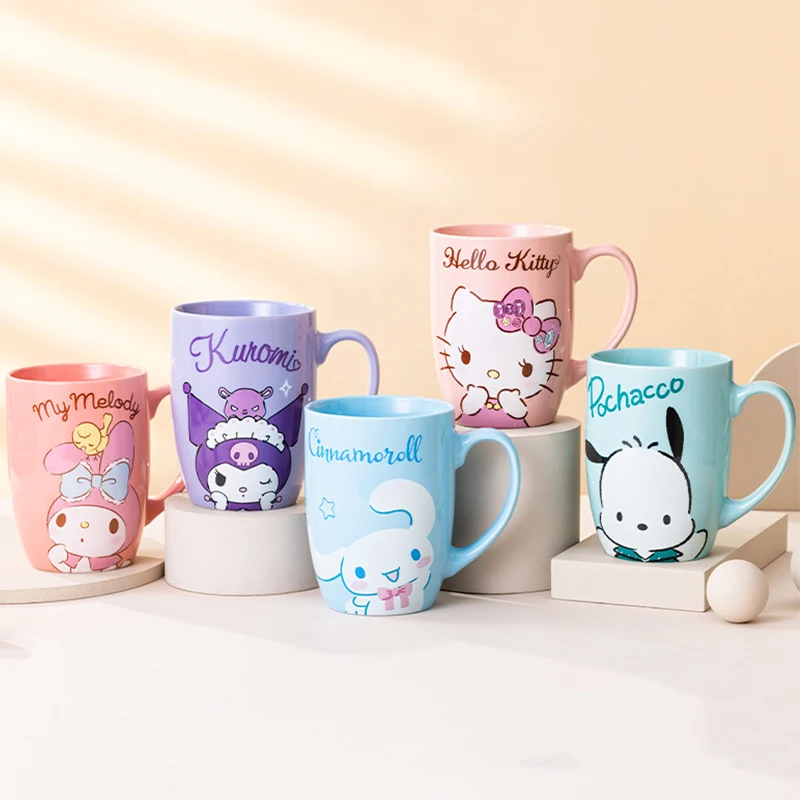 

Sanrio Kawaii Hello Kitty керамическая кружка чашка My Melody Cinnamoroll аниме мультфильм Модная Изысканная Высокая вместительная чашка
