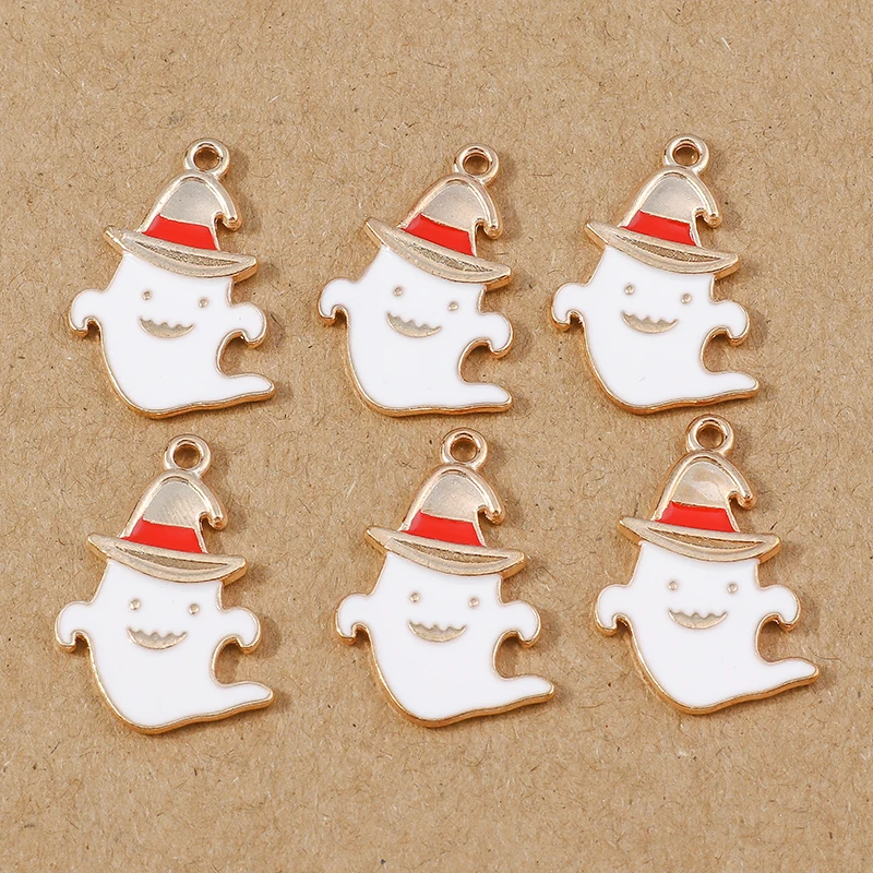 10 stücke niedlichen Emaille Halloween Kürbis Charms Anhänger für Schmuck machen DIY Ohrringe Halskette Armband Zubehör liefert – Detail 3