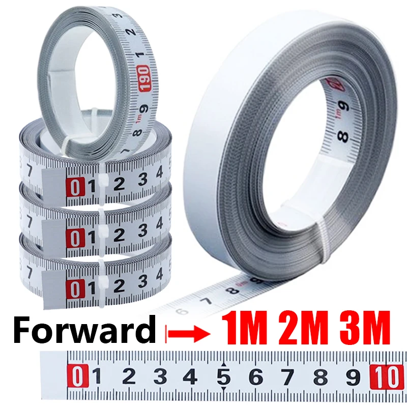 3/2/1M SelfAdhesive Measuring Tape Stainless Steel 16mm Width Metal