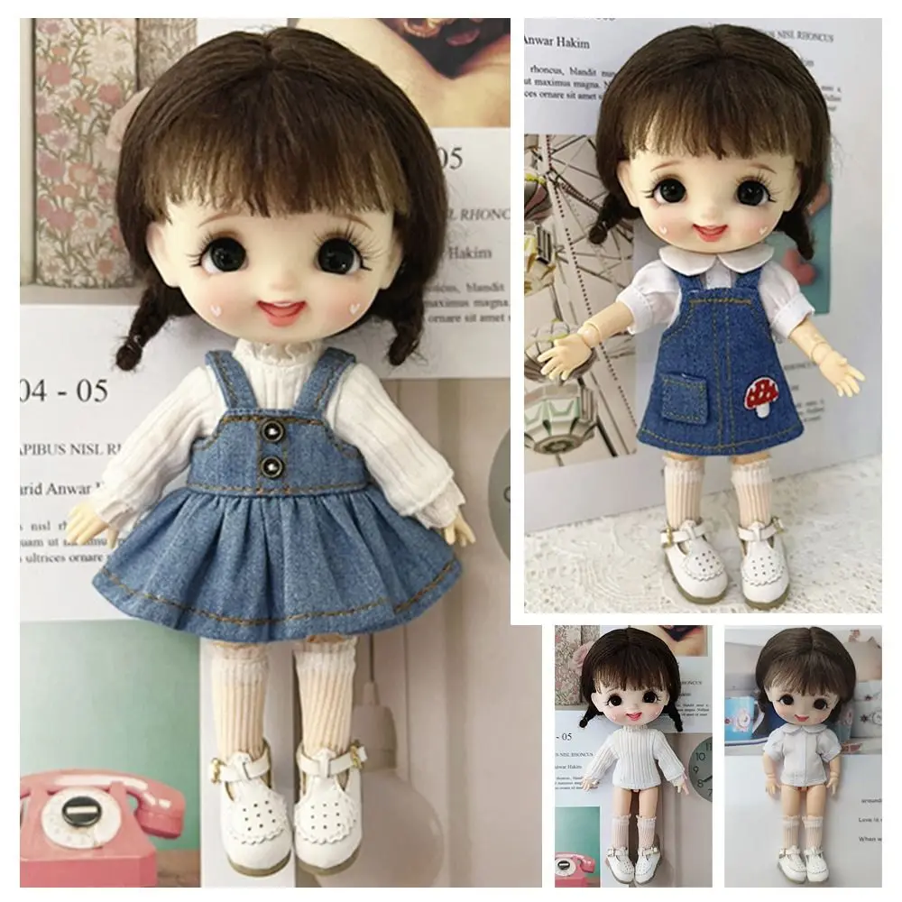 

1/11 1/12 Dolls Fashion Overalls Clothes Multi-Styles Casual Dress Doll Shirt Doll Trousers Casual Wears Clothes Accessories