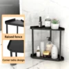2-Tier Multifunctional Corner Storage Shelf Metal Bathroom Cosmetic Kitchen Spice Rack Office Home Counter Organizer 4