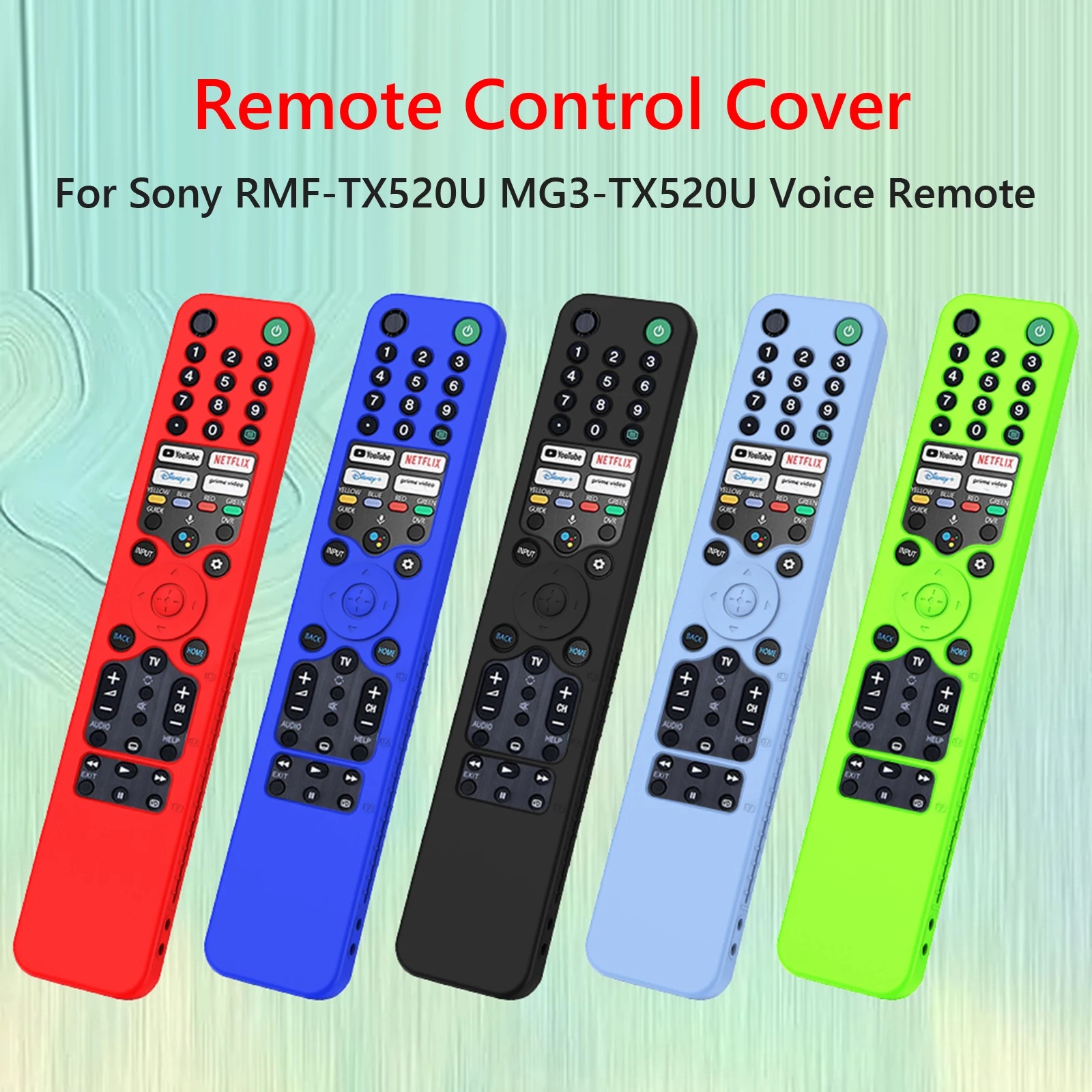 Silicone TV Remote Control Cover Shockproof Protective Cover Anti-drop with Lanyard for Sony RMF-TX520U MG3-TX520U Voice Remote