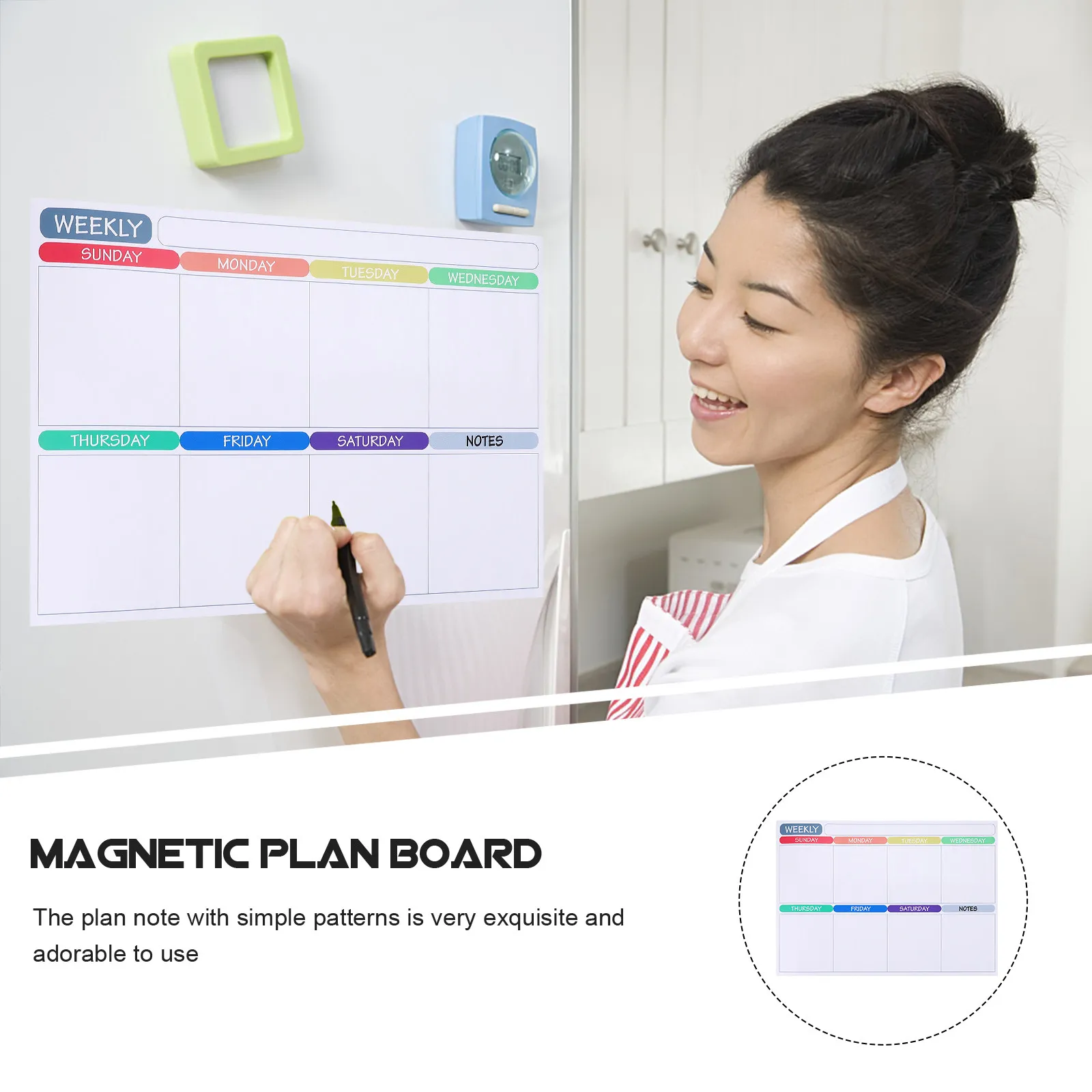 자석식 드라이 이레이즈 캘린더 소형 보드 알림용 재사용 가능 화이트보드 자석식 드라이 이레이즈 캘린더