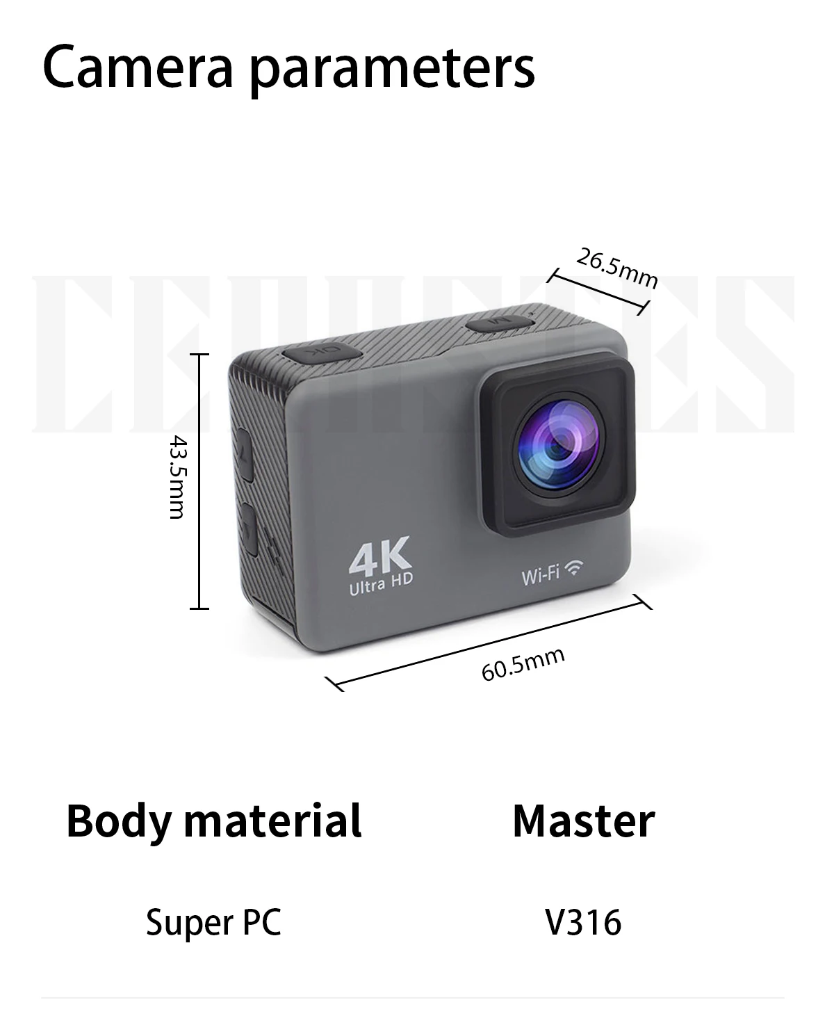 CERASTES Action Camera 4K60FPS WiFi Anti-shake Action Camera With Remote Control Screen Waterproof Sport Camera drive recorder 2