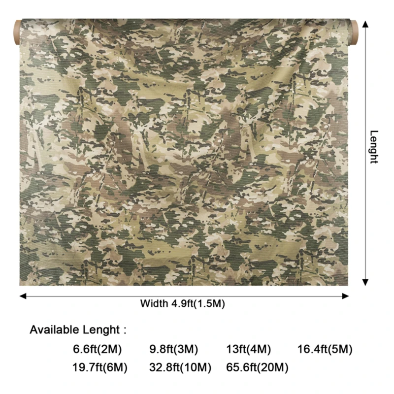 Single Camouflage Mesh Fabric shade Net Camo-net Garden Home Decoration Fence Shade 1.5M Wide Awning Cover Hunting Accessory