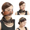 Summer New Face Mask Neckerchief Women Print Thin Scarf Sunscreen Soft Lady Three Usage Neck Collar Pullover Scarves Headbands 4