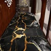 Luxury Black Gold Marble Long Corridor Carpet Hotel Aisle Runner Rug Living Room Decoration Hallway Non-slip Mat Customizable 1