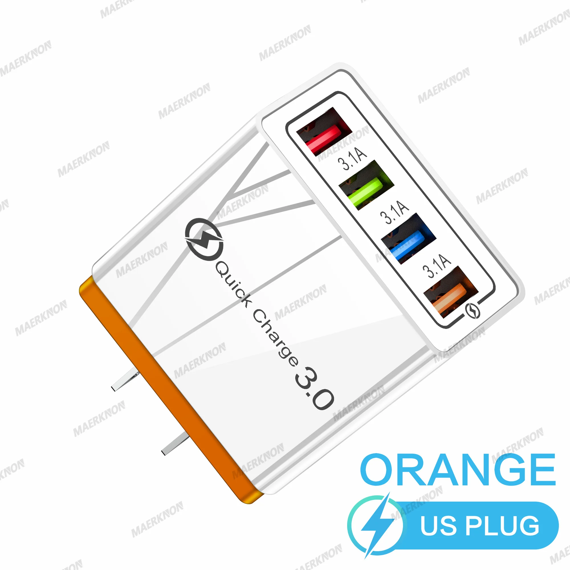 ตัวเลือกสินค้า อะแดปเตอร์ชาร์จ USB 4 พอร์ต ชาร์จเร็ว รองรับ Quick Charge 3.0