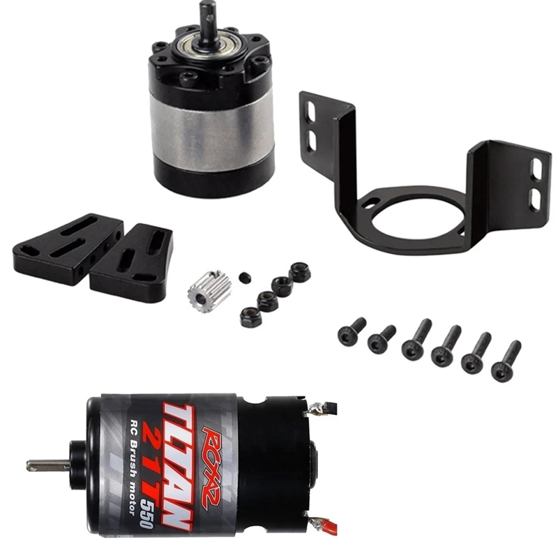 

550 Brushed Motor Waterproof With 1: 5 Reduction Gearbox For 1/14 Trailer 1/10 RC Car Crawler Axial SCX10 TRX4