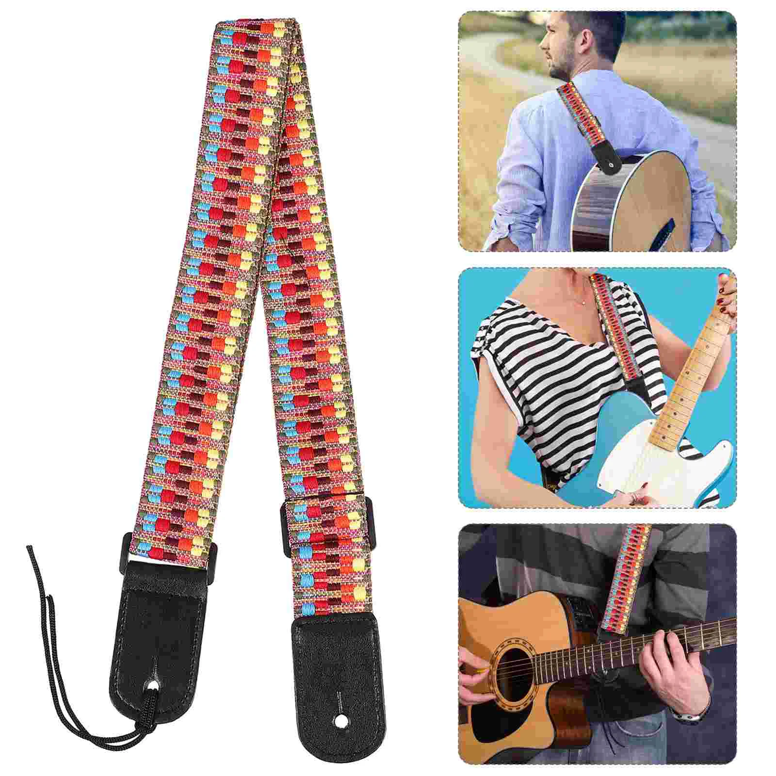 

Guitar Ukulele Shoulder Neck Strap Colorful Adjustable Guitar Strap Ukulele Sling Belt Replacement Accessories