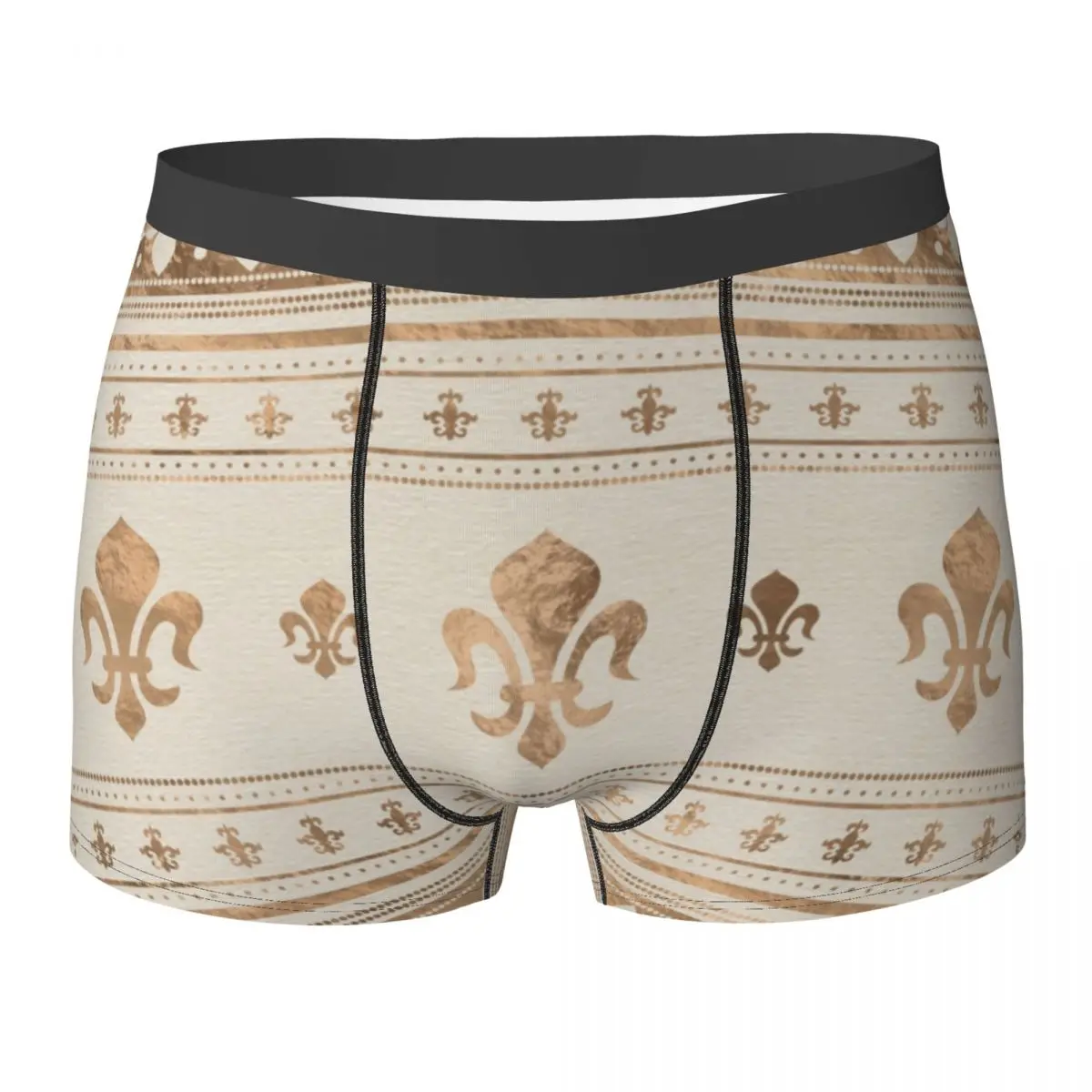 

Fleur-de-lis Pastel Gold Man Underwear Boxer Shorts Panties Fashion Breathable Underpants for Male S-XXL