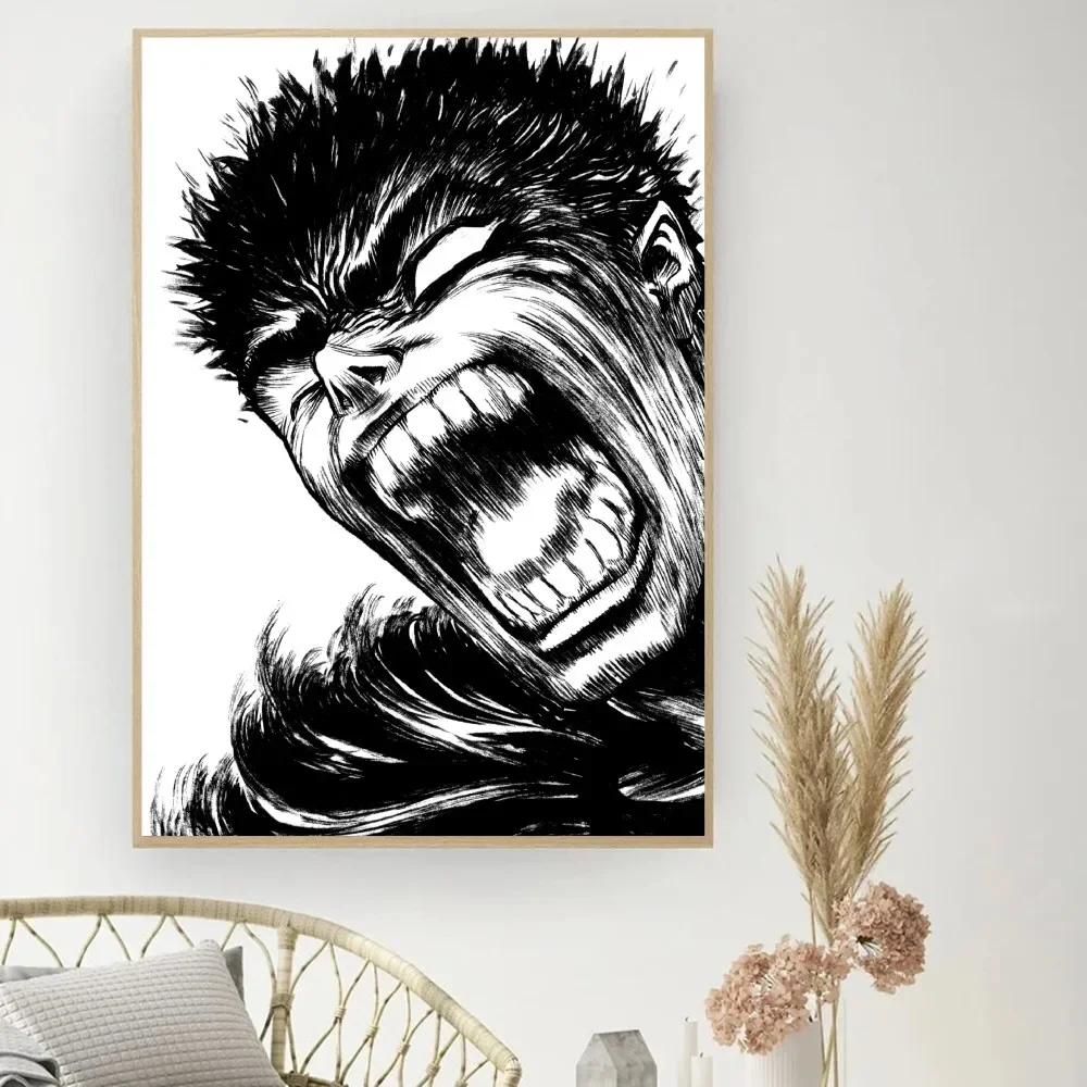 Anime Stickers Anime Poster Vintage Posters Poster Prints Diy Poster Sticker Berserk Japanese Anime Poster DIY Vintage Movie Poster Wall Art Painting Study Stickers Small Szie Wall Painting