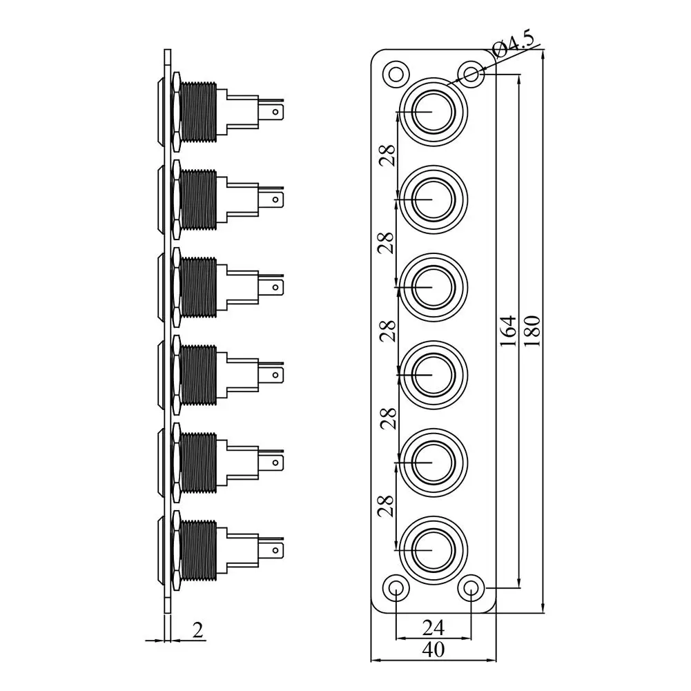 On-off Switch Panel Self-locking Button Switch With Wire Rv Modified Parts Blue Light Stainless Steel