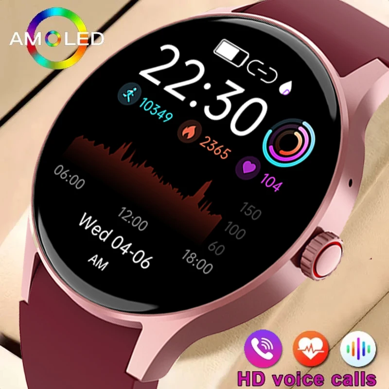 

Смарт-часы AMOLED, женские часы с Bluetooth вызовом, голосовым ассистентом, на заказ, часы с циферблатом, Смарт-часы для женщин и мужчин