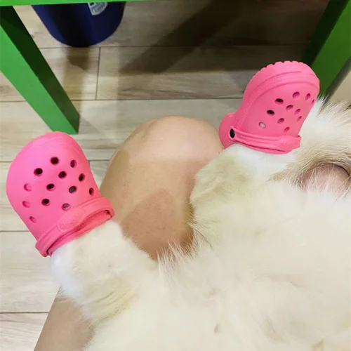 사랑스러운 귀여운 샌들 슬리퍼 플라스틱 폼 고무, 3D 비치 슈즈, 애완 동물 신발 키링, 미니 EVA 작은 크록스 신발 키체인, 2PCs/쌍 5